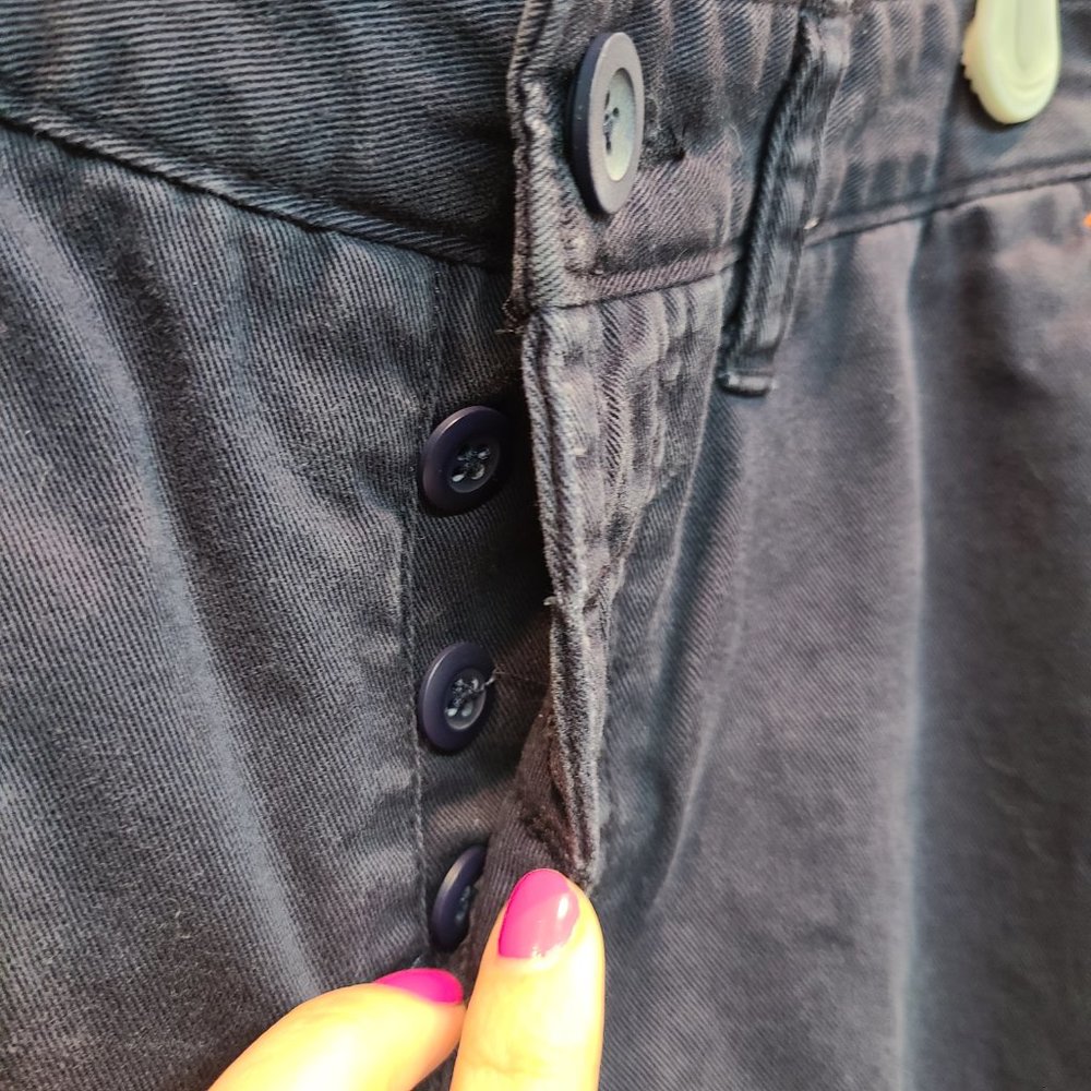 Vintage Abercrombie Pants Uniform Womens Military Blue Pants Womens 0  34 Inseam - Picture 2 of 11